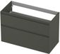 INK - Onderkast 2 Laden Greeploos Gelakt 45gr A-symmetrisch - 1000x450x650 Mm - Mat Beton Groen