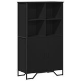 VidaXL Hoge kast, zwart, 79,5 x 35,5 x 137,5 cm, houtvezel