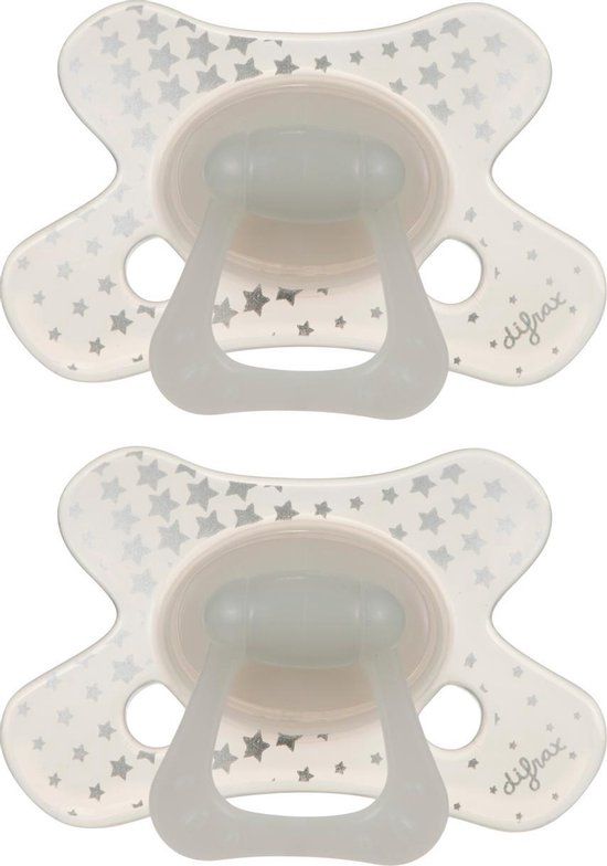 Difrax Natural Glow in the Dark Soother - 6+ Months - 2 Pack