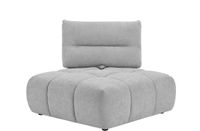 Vente-unique Hoekfauteuil met schuivende rugleuning van lichtgrijze stof met textuur APOLIU
