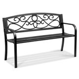 VEVOR, 50 inch metalen tuinbank voor buiten, zwart, 127 cm