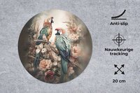 MousePadParadise Ronde Muismat - Papegaaien Vogels - 20x20 cm
