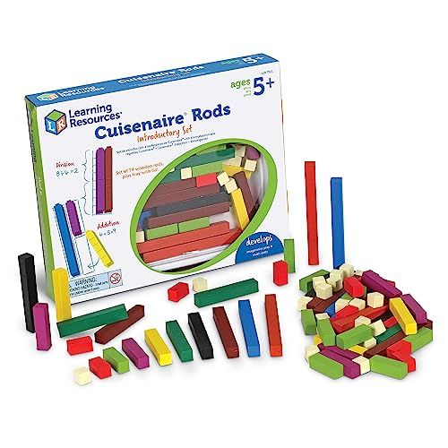 Learning Resources Cuisenaire Rods Wooden Rods Introductory Set 74 Pack