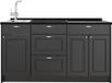 Vicco Keukenblok Fame-Line, Anthrazit-Gold Landhaus, 150 cm zonder werkblad