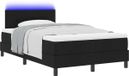vidaXL Boxspring bed met LED-stripverlichting Zwart 120 x 190 cm Stof
