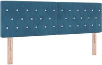 vidaXL LED Hoofdbord Donkerblauw 144 cm Fluweel