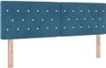 vidaXL LED Hoofdbord Donkerblauw 144 cm Fluweel