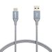 Amazon Basics USB-C-naar-USB-A 2.0-snellaadkabel, gevlochten nylonkabel, snelheid 480 Mbps, USB-IF-gecertificeerd, voor Apple iPhone 16/15, iPad, Samsung Galaxy, tablets, laptops, 0,9 m, donkergrijs