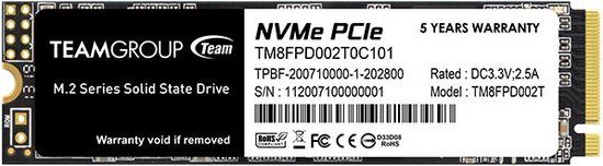 Team Group MP33 PRO 2TB M.2 NVMe SSD - 2100MB/s Read / 1700MB/s Write