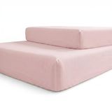 Babyline - Set van 2 hoeslakens, 100% katoen, verstelbaar met rubber (roze, wieg 60x120)