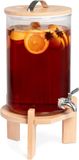 Merkloos Koudwater Dispenser Transparant Hout Glas