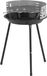 Michelino Barbecook Vrijstaande grill, diameter 36 cm. Vuurschaal en windbescherming, geëmailleerd. Grillrooster, verchroomd. Barbecue, houtskoolgrill, kolomgrill, grijs