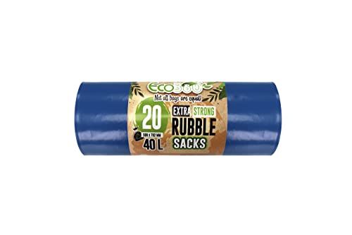 EcoBag 20 SUPER STERKE HEAVY DUTY RUBBLE SACKS 40 liter blauw
