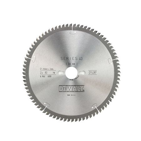 DeWalt 250 mm x 30 mm Zaagblad | 80 tanden