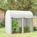 LAVVE Serre De Jardin 2 M² Dim. 2l X 1l X 1,78h M 2 Portes Zippées Enroulables Acier Pe Haute Densité 140 G/m² Anti-uv Blanc