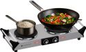 KitchenBrothers Elektrische Kookplaat - 2 Pits - 2500W - RVS