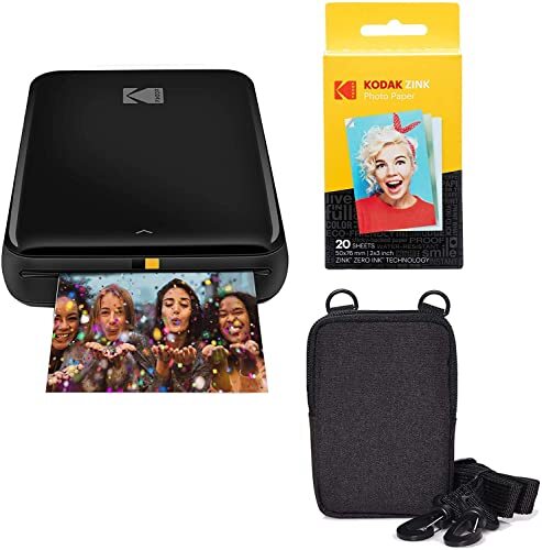 Kodak Stap Instant Printer Bluetooth/NFC draadloze fotoprinter met ZINK-technologie (Zwart) Reis kit