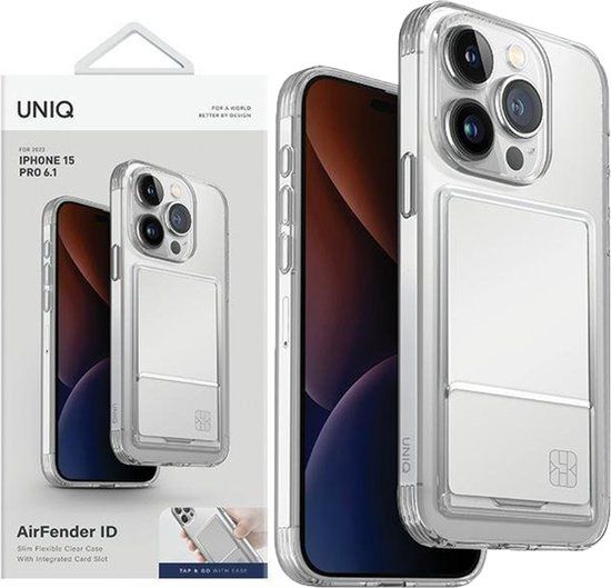 Uniq Air Fender ID-hoesje voor Apple iPhone 15 Pro Max - Transparant