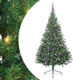vidaXL - Kunststof - Voorverlichte - Kerstboom - met - 300 - LED - Groen - 210 - cm - PVC
