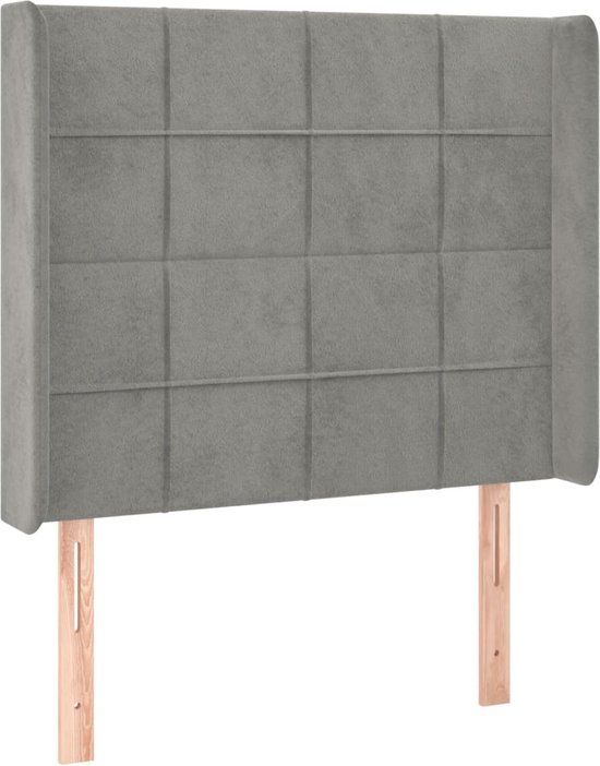 VidaXL Hoofdbord met randen Lichtgrijs 83x16x118/128 cm