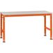 Manuflex AU4047.2001 table de travail universelle avec plateau en plastique, Lxlxh = 1500x600x760-870 mm rouge-orange (RAL 2001)