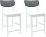 vidaXL Eetstoelen 2 stuks Massief Rubberhout Wit 48 x 49 x 95 cm
