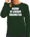 Bellatio Decorations Shoppartners Bv Kerst is: je lekker volvreten Kerst sweater / foute Kersttrui groen voor dames - Kerstkleding / Christmas outfit M
