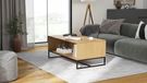 Inter Link - Salontafel met opbergruimte - Bijzettafel - Woonkamertafel - Ruime sofatafel - Metalen poten - Eiken colouri - 110 x 60 x 45 cm - Vivo