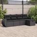 Maison Exclusive - Salon de jardin 5 pièces avec coussins, rotin synthétique noir