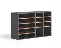 Vicco Schoenenkast Lysander, Antraciet/Goudkleurig Eiken, 104.2 x 65.5 cm met 18 open vakken