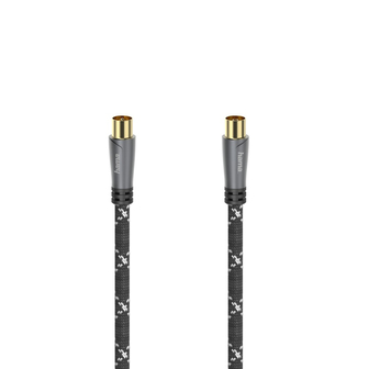 Hama Coax Cable - 3m - Black/Grey - Male to Female