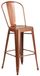 Tabouret de bar avec dossier, métal, cuivre, 76,2 x 44,45 x 44,45 cm