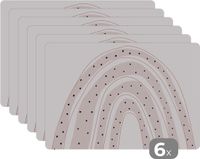 KitchenYeah Placemats - Rainbow Pastel Abstract - Set of 6 - 45x30 cm - Vinyl