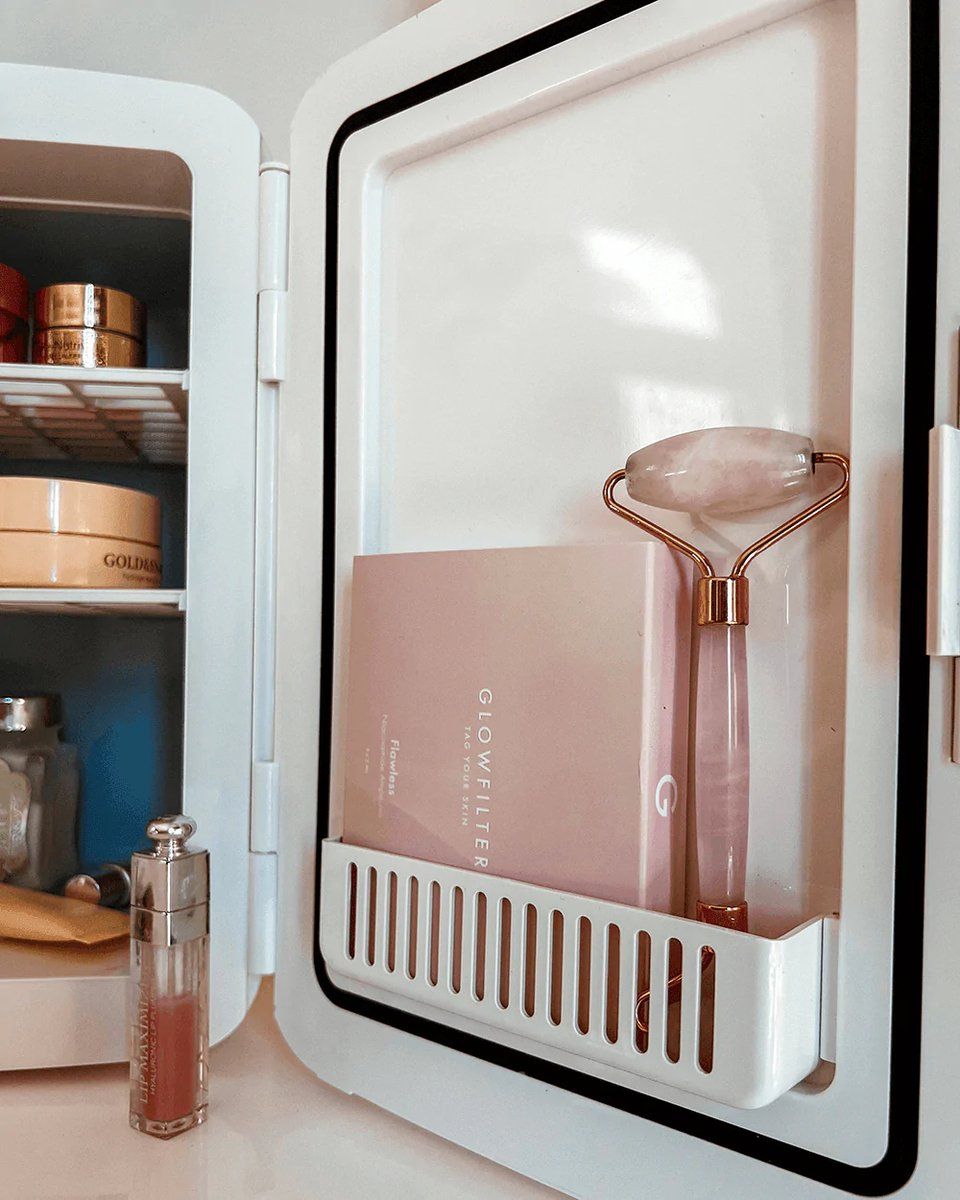 Flamingueo Mini Frigo 10L - Mini Frigo de Chambre, 12V/220V, Fonction