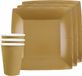Santex feest/verjaardag servies set - 20x gebaksbordjes en bekertjes - goud - karton