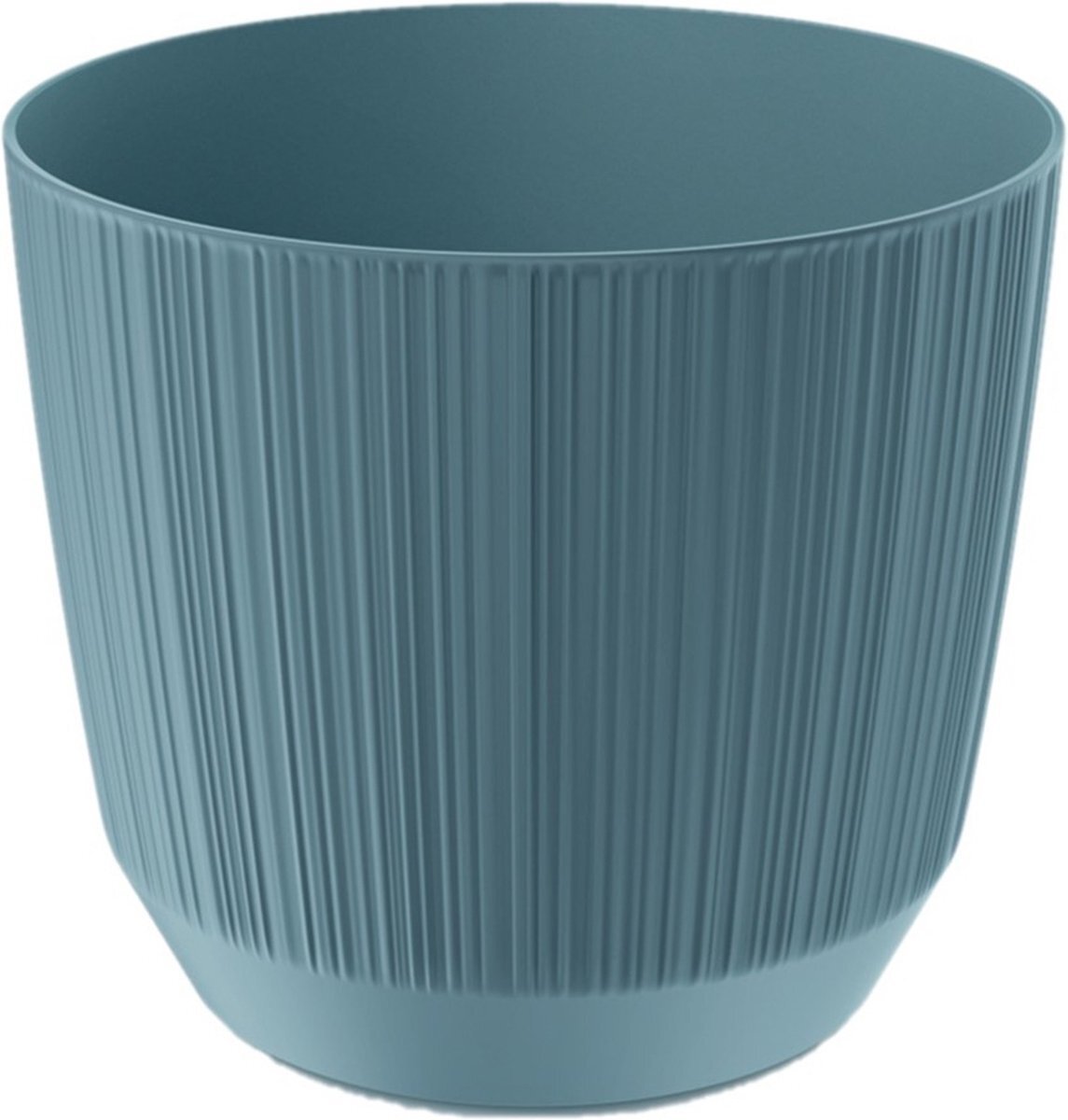 Prosperplast Moderne carf-stripe plantenpot/bloempot kunststof dia 15 cm/hoogte 13 cm stone blauw voor binnen/buiten