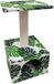 Green Leaves Cave Poteau griffoir pour chats avec cassette et plateforme