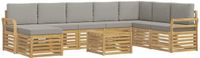 vidaXL - Acacia Houten Bartafel Set Wit en Lichtgrijs