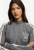 Superdry - Athletic Essentials Trainingsjack Met Rits Dames Wit Gemêleerd Antraciet Katoen/Polyester/Elastaan