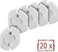 Offgridtec Zelfklevende stopcontact beveiliging 20 stuks | Wit | Kunststof