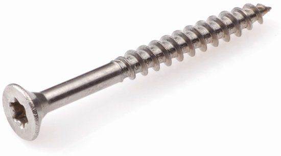 Hoenderdaal Spaanplaatschroef rvs-A2 platkop tx-25 6.0X140/70 deeldraad (100)