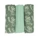 Trois Kilos Sept - Set met 3 babyluiers – Öko-Tex gecertificeerd – 70 x 70 cm – motief – groene bladeren