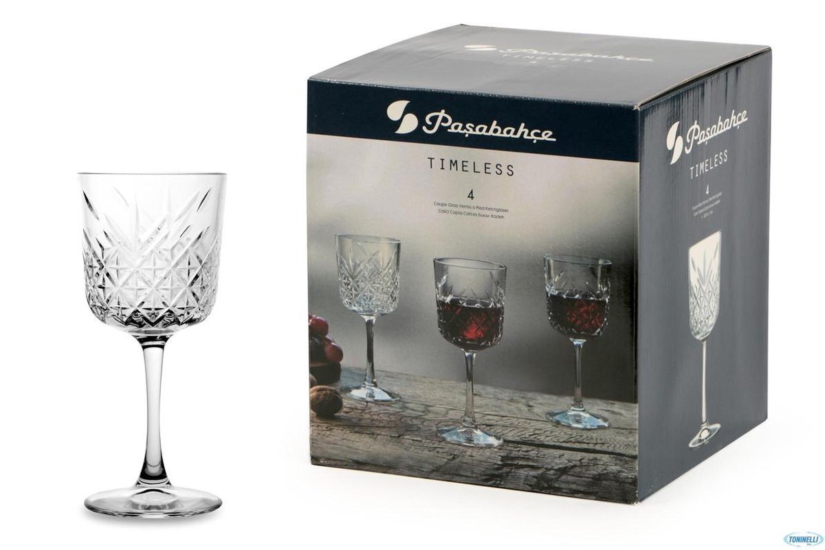 Pasabahce Timeless Wijnglas - 33 cl - 4 stuks
