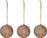 Koopman International Boules de Noël aspect rotin - 10x - plastique - Paillettes dorées - Dia 9 cm - Décoration de sapin de Noël or