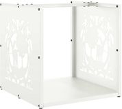 vidaXL - Brandhoutrek - 40x40x40 cm - Koudgewalst Staal - Wit