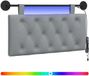 vidaXL Hangend hoofdbord Met LED-verlichting Lichtgrijs Stof