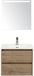 BES LED Dante Badmeubelset 60 cm - Natuur Eiken - Keramische Wastafel Wit Cover met Sence Spiegel