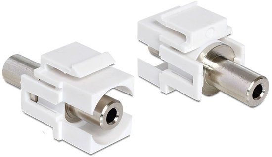 Delock Keystone module 3,5mm Jack (v) - 3,5mm Jack (v) - 3-polig / wit