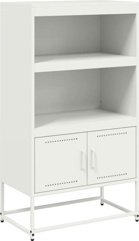 vidaXL Hoge kast 68,5x38,5x123,5 cm staal wit