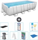 Bestway Rechthoekig Power Steel Zwembad - 488 x 244 x 122 cm - Grijs